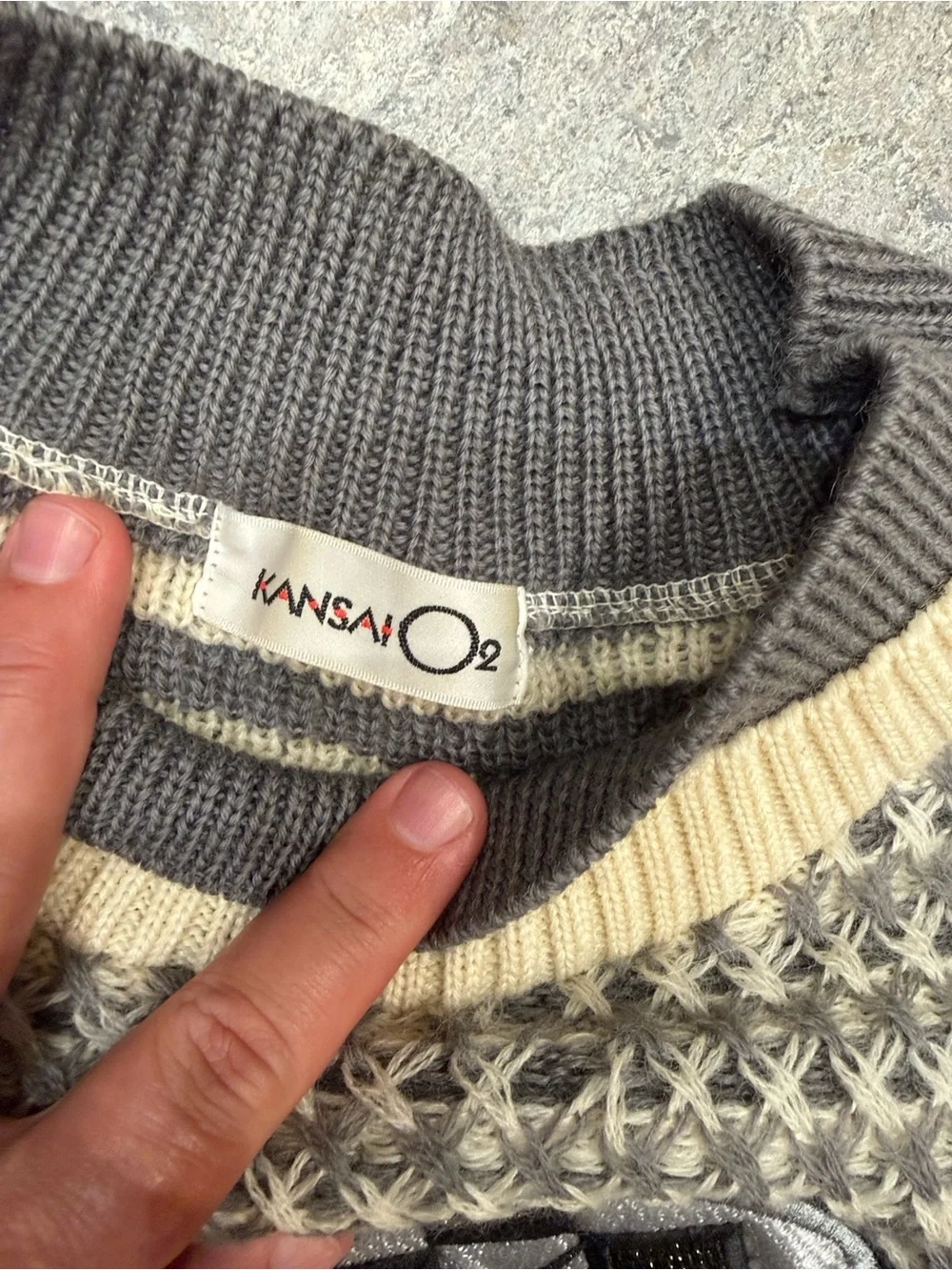 Kansai O2 Yamamoto Vintage Avant Garde Textured 100% Wool And Sequin 80’s 90’s
